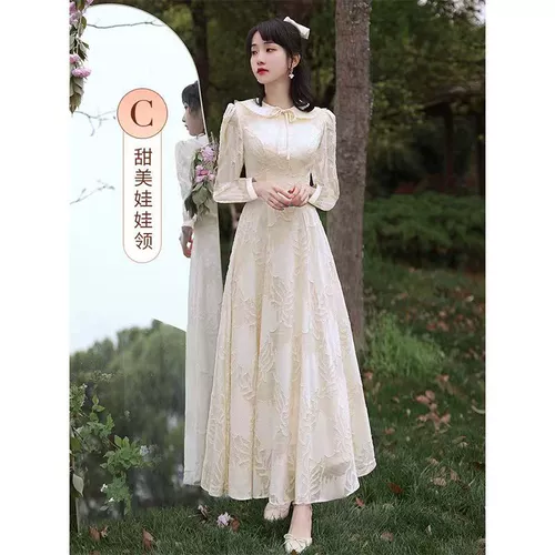 Весеннее летнее цветное платье подружки невесты, для подружки невесты, цвета шампанского, китайский стиль