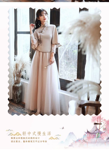 Платье подружки невесты, юбка для школьников, ретро лонгслив, нарукавники, комплект, коллекция 2021, яркий броский стиль