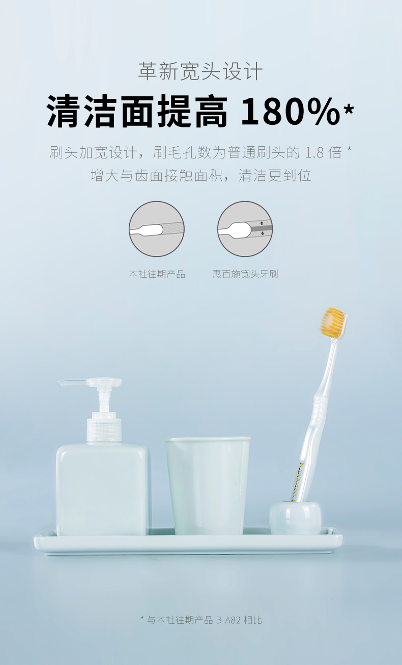 网评最好用 日本 惠百施 48孔6列超软毛 棉花口感大头牙刷 4支装 图5