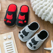 Childrens cotton slippers autumn and winter indoor hair drag parent-child home floor cute home shoes boys and girls baby slippers