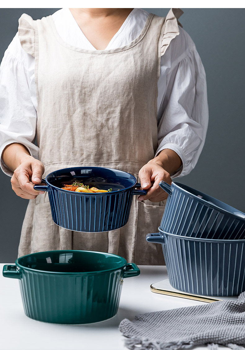 Nordic web celebrity ins wind ears soup bowl rainbow such use ceramic bowl a single large household creative individuality creative dishes