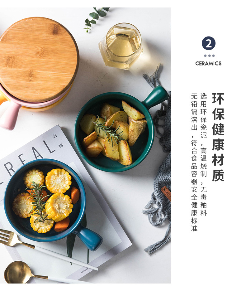 Web celebrity northern wind household ceramic bowl of noodles for breakfast rainbow such as bowl with the handle large baking bowl of tableware individual creative move