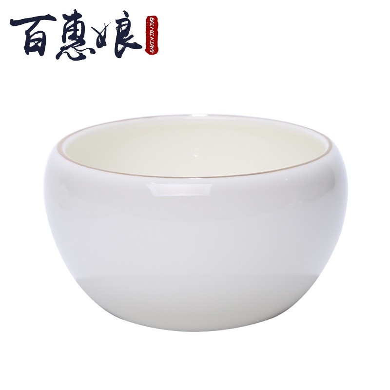 (niang fuels the lard white ceramic tea wash to fine white porcelain of China kung fu tea set XiCha dross barrels