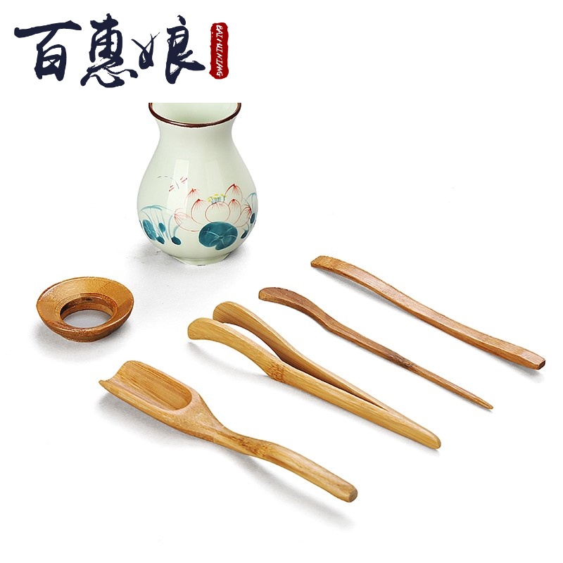 (niang hand - made celadon kung fu tea set with parts of a complete set of six gentleman ChaGa ChaZhen teaspoon of tea is the tea taking