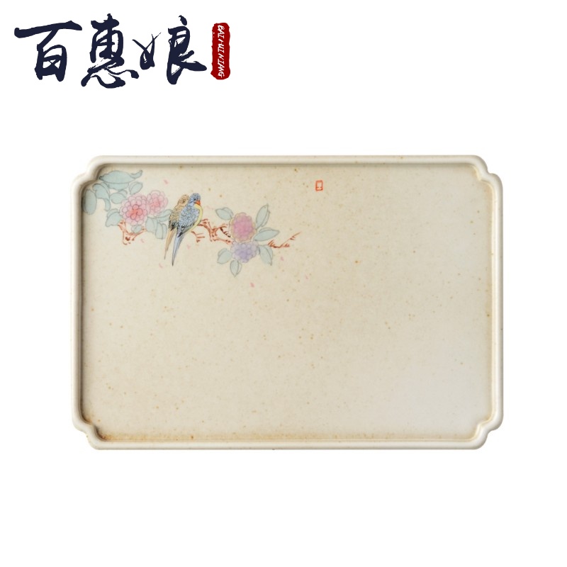 (niang pot dry tea tray of dried fruit tray ceramic flower kung fu tea set