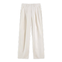 White Work Pants Woman 2023 Summer New Port Wind Retro High Waist Pituality 100 Hitch Slim Fit Straight Drum Mopping Pants