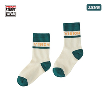 VISION Street Wear for male and female children in striped socks 22 spring new