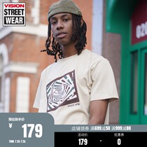VISION STREET WEAR CAMOUFLAGE swirl printing LOGO men and women with the same loose trend short-sleeved T-shirt