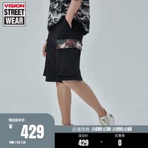 VISION STREET WEAR MULTI-pocket camouflage color trend men and women with the same tooling shorts