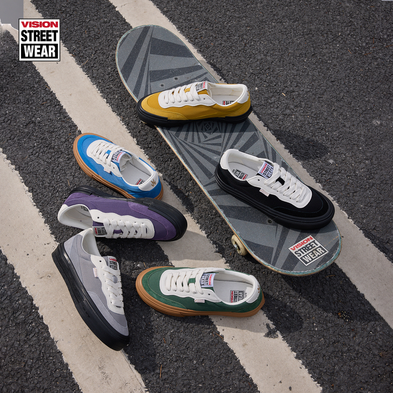 Vision Official Flat Top Mesh Mesh Low-Top Color-Blocked Suede Street Skateboard Shoes Vision Official Flat Top Mesh Mesh Low-Top Color-Blocked Suede Street Skateboard Shoes