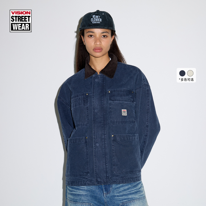 Vision Official Classic American Retro Washed Work Jacket