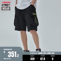 VISION STREET WEAR men and women with the same large pocket functional woven shorts street skateboard shorts