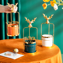 Nordic Light Lavish Stainless Steel Fruit Fork Home Ins Snack Inserts Fruit Fork Creative Intake Jar Fruit Sign Suit