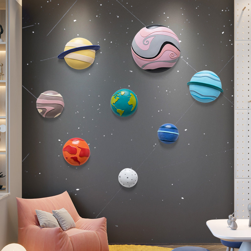 Kindergarten children's room wall decoration room layout wall covering decoration three-dimensional planet wall pendant wall decoration