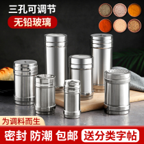 Stainless Steel Seasoning Tank Sprinkled Bottle pepper Pepper Powder Sauce Bottle Jizzyin Bottle for commercial Barbecue Zoar Salt Jar