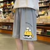 Мультяшные шелковые летние тонкие шорты, пляжные штаны для отдыха, подходит для подростков, оверсайз, для средней школы