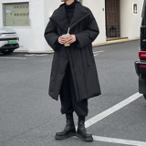 Длинный пуховик с пухом, утепленная куртка, средней длины, большой размер, оверсайз