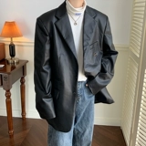 Черный мужской осенний костюм, куртка, изысканный стиль