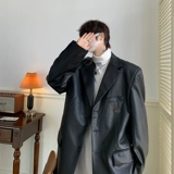 Черный мужской осенний костюм, куртка, изысканный стиль