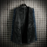 Джинсовая утепленная демисезонная куртка, средней длины, увеличенная толщина