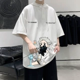 Футболка с коротким рукавом с капюшоном, летняя толстовка для мальчиков, парная одежда для влюбленных, подходит для подростков