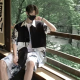 Ханьфу, мужской шелковый комплект, рубашка, куртка, китайский стиль, короткий рукав