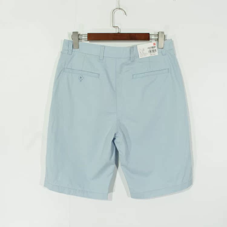04023 hè mới đơn giản màu rắn nút cao eo thẳng giảm béo quần short nam nhiều màu quần thể thao