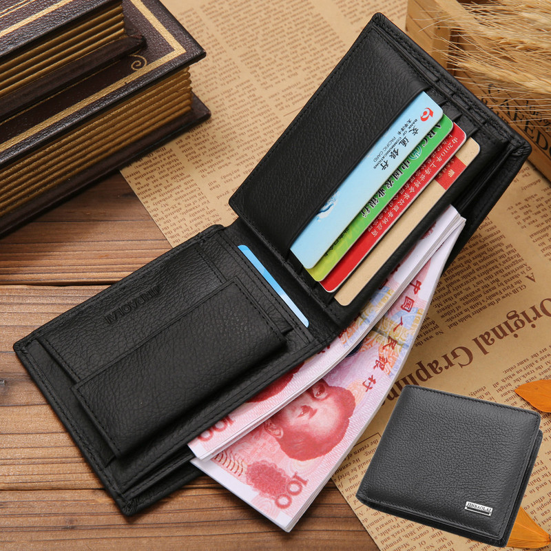 Coin Purse for Men, Genuine Leather, Short Style, Student, 2021 New Model, Trendy Zipper, Genuine Cowhide, Men's Business Wallet