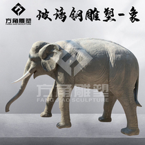 FRP large animal sculpture simulation outdoor zoo garden scenic area creative elephant sculpture group