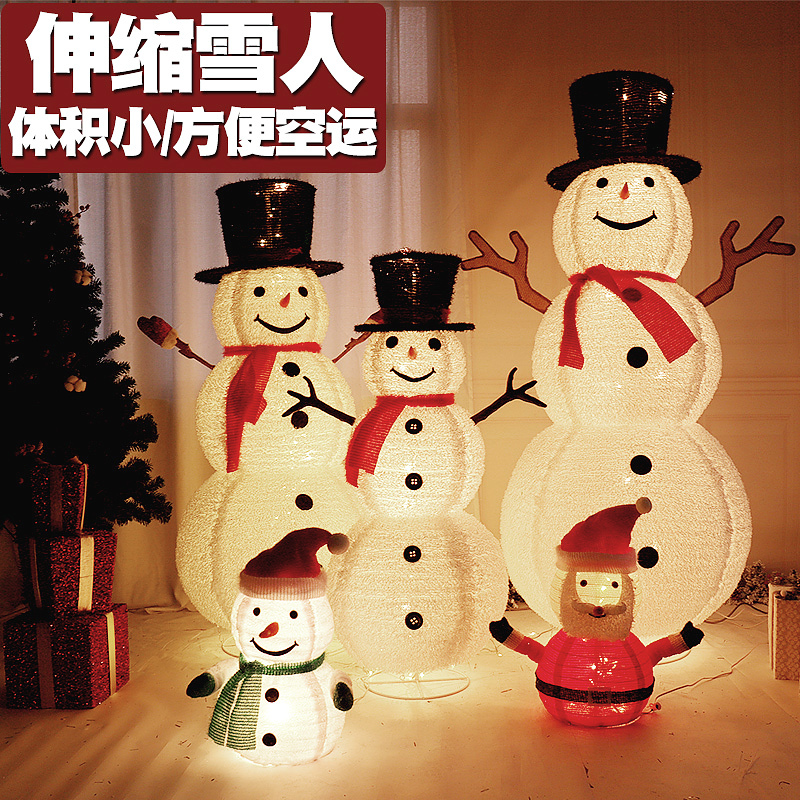 Snowman Props for Shopping Malls, Hotels, New Year, Lantern Festival, Christmas Tree Scene Decoration, Outdoor Illuminated 3D Lighted Cross-Border Model