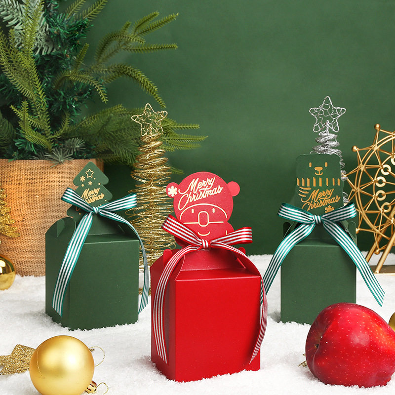 Christmas high-end apple box gift bag Christmas Eve to send girlfriend gift packaging box DIY folding paper round can