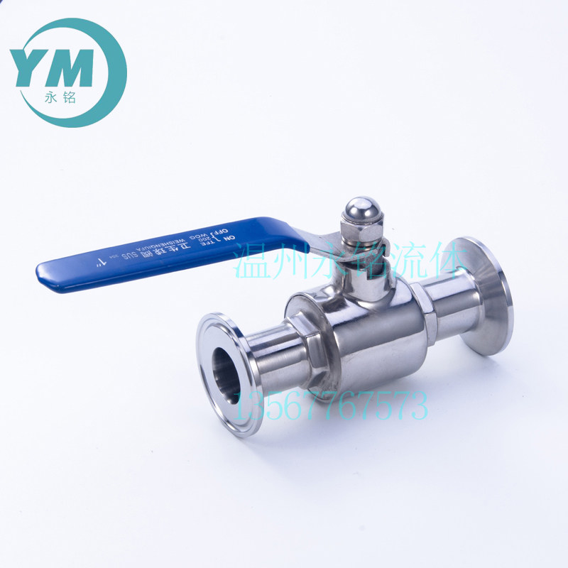 YAMA quick fit ball valve 304 stainless steel quick open clamp ball valve 316 sanitary level straight through no stranded clamping head ball valve