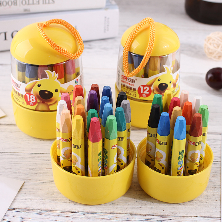 Wangcai barrel oil painting stick children's graffiti color pen set creative cute cartoon color pen crayon prize wholesale