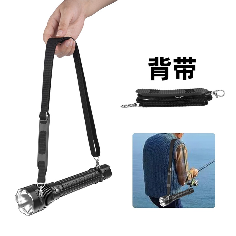 Waterproof Xhp70 White Light 30W Button-Type 4-Speed Multi-Function Shoulder Strap Adjustable Led Diving Flashlight