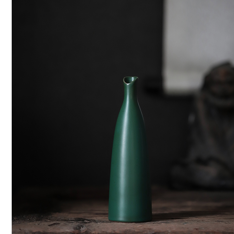 Restoring ancient ways ShangYan ceramic flower implement small place hydroponic Japanese kung fu tea tea accessories tea coarse pottery flower receptacle