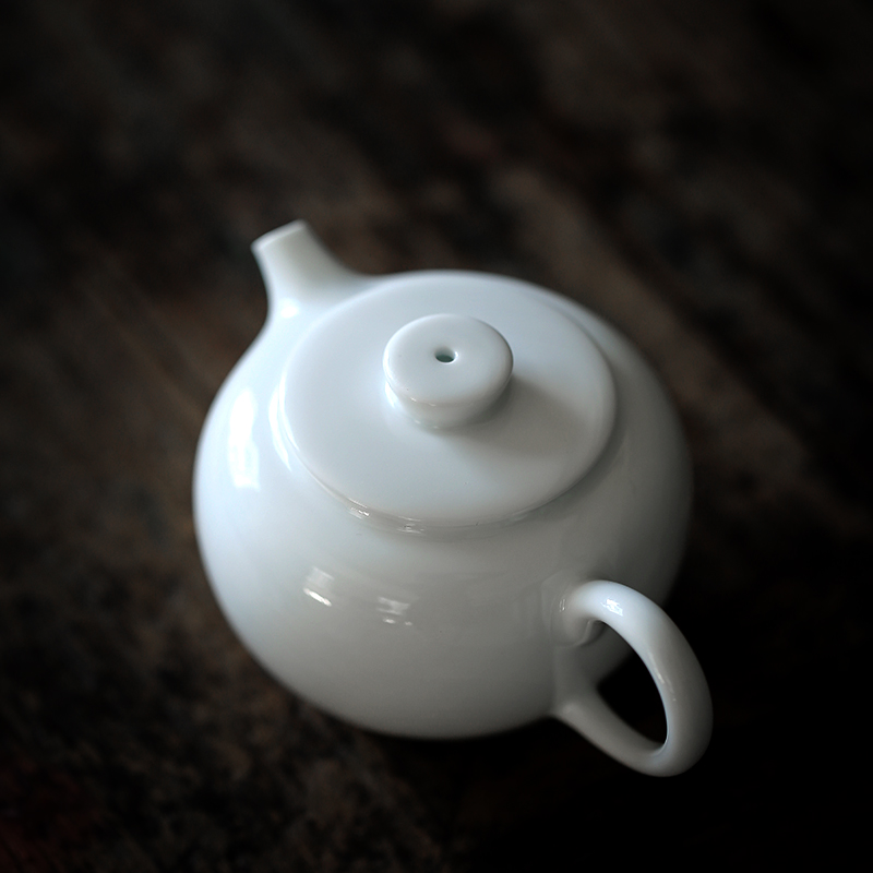 ShangYan white porcelain teapot small household single pot of tea exchanger with the ceramics filter pot of kung fu tea set hand grasp pot of contracted