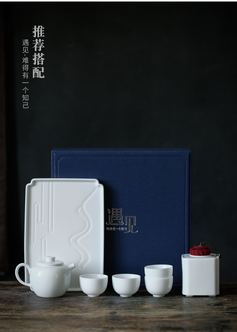 ShangYan white porcelain teapot small household single pot of tea exchanger with the ceramics filter pot of kung fu tea set hand grasp pot of contracted