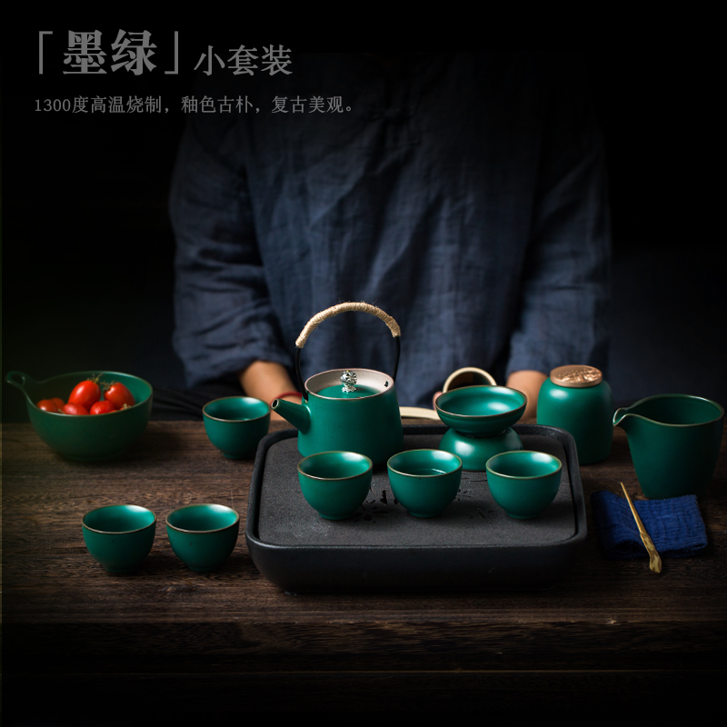 ShangYan tea restoring ancient ways suit household kung fu tea set contracted ceramic tea tray teapot small set of tea cups