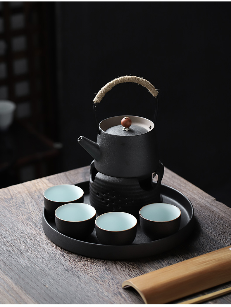 ShangYan Japanese tea stove cooking kung fu tea based retro black pottery candles stove heating furnace insulation tea stove