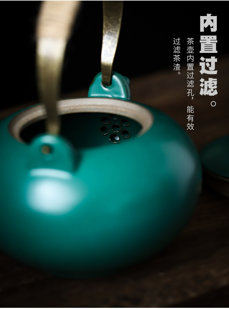 ShangYan pot of household ceramic teapot high - capacity girder teapot kung fu tea kettle with filter flower pot