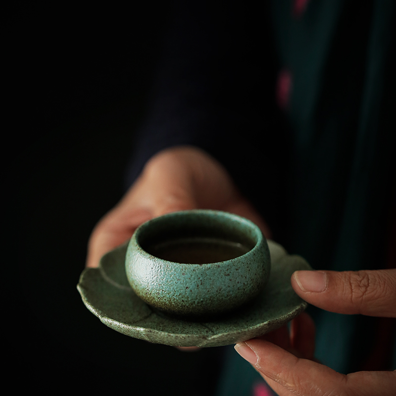 ShangYan retro ceramic cup mat cup 's Japanese coarse pottery saucer insulation pad kung fu tea tea taking with zero