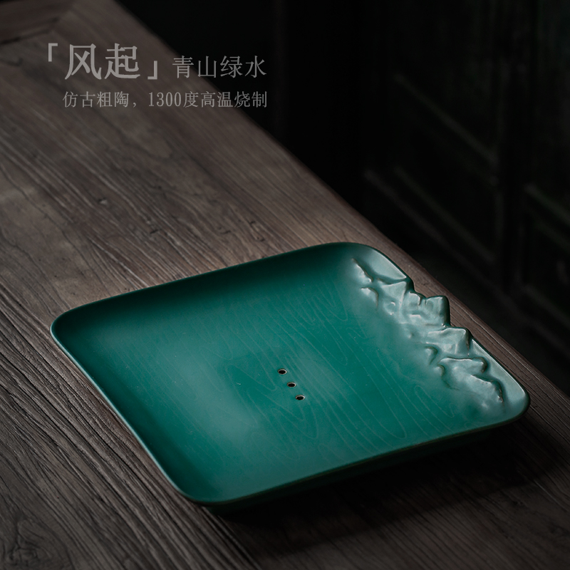 ShangYan Japanese contracted a rectangle of the big size ceramic tea tray tea saucer dish kung fu tea set dry tea tray