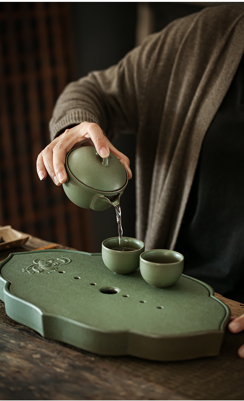 ShangYan ceramic plate of drainage water lotus tea tray was creative dry mercifully tea tray was contracted household kung fu tea tea table