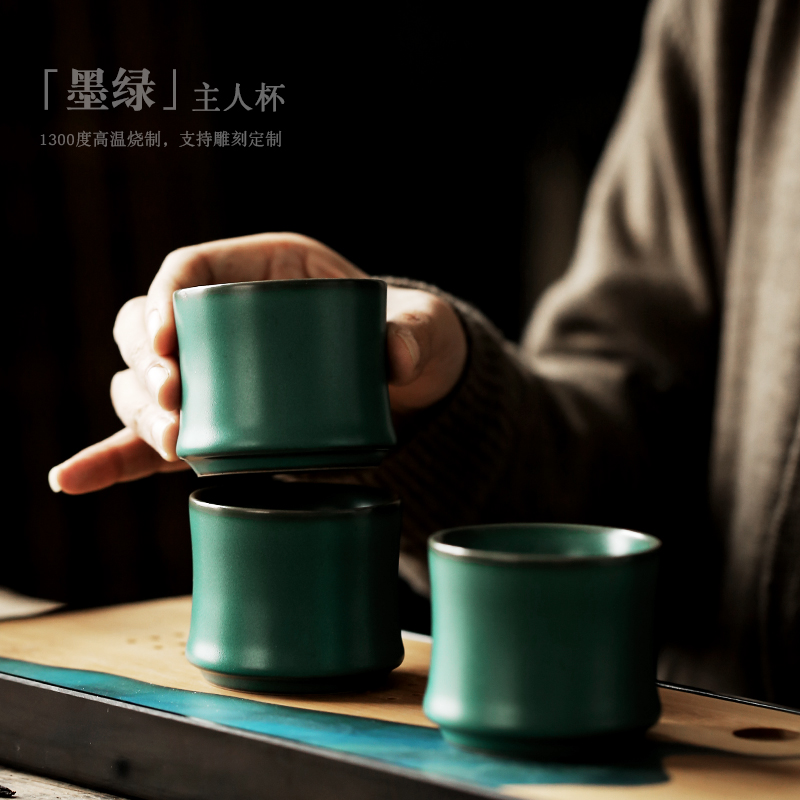 ShangYan ceramic cups sample tea cup creative bamboo tea master cup of kung fu tea tea cup single CPU to restore ancient ways