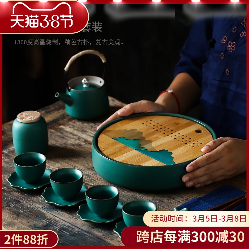 ShangYan household utensils suit contracted kung fu tea set ceramic teapot teacup set of office of a complete set of small ground