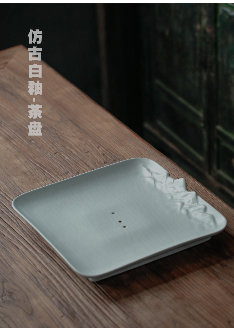 ShangYan Japanese contracted a rectangle of the big size ceramic tea tray tea saucer dish kung fu tea set dry tea tray