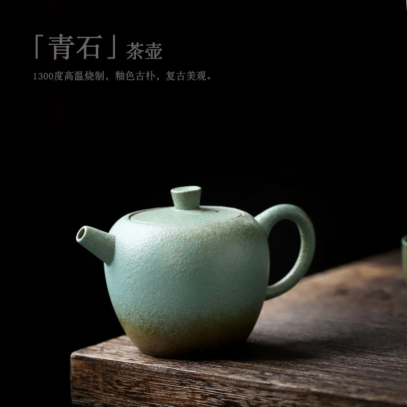 ShangYan archaize ceramic teapot household Japanese single pot of kung fu tea teapot Japanese ceramic POTS xi shi pot of trumpet