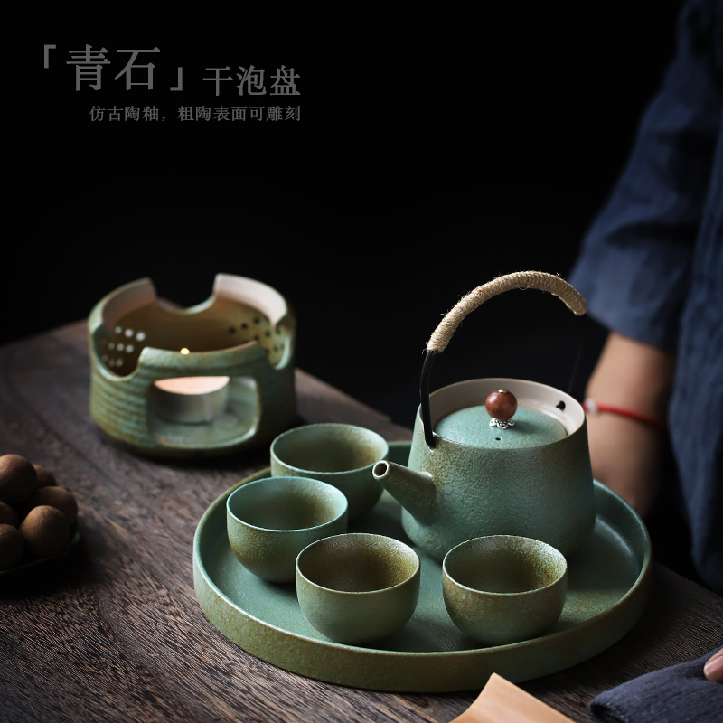 Japanese creative small dry mercifully tea tray household saucer dish contracted kung fu tea tea set small saucer ceramic restoring ancient ways