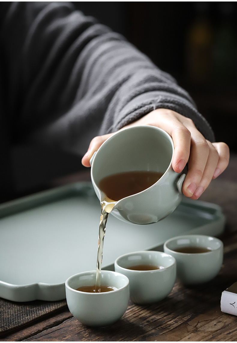 ShangYan Japanese kung fu tea set suit household contracted ceramic lid small bowl of a complete set of tea cups of tea sets