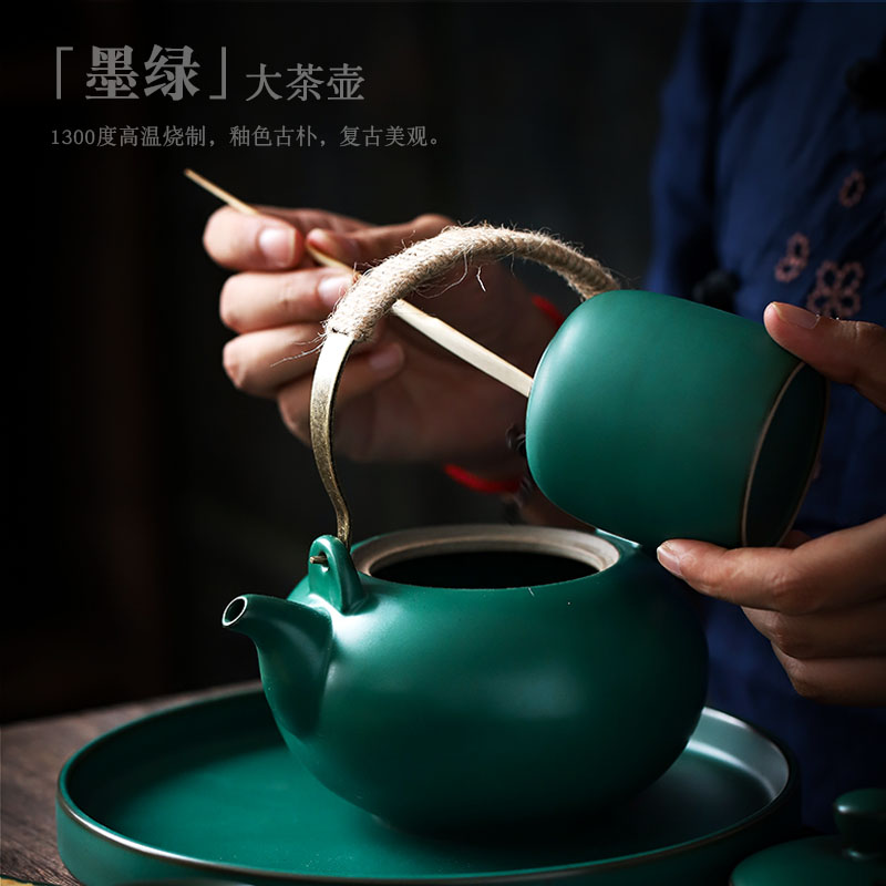 ShangYan Japanese ceramic tea set suits for domestic large capacity girder pot of home stay hotel with kung fu tea set small suit